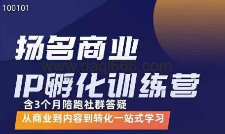 王扬名·商业IP孵化训练营，从商业到内容到转化一站式学习