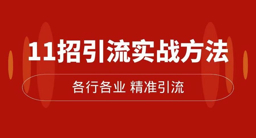 精准引流术:11招引流实战方法,让你私域流量加到爆(11节课完整版)