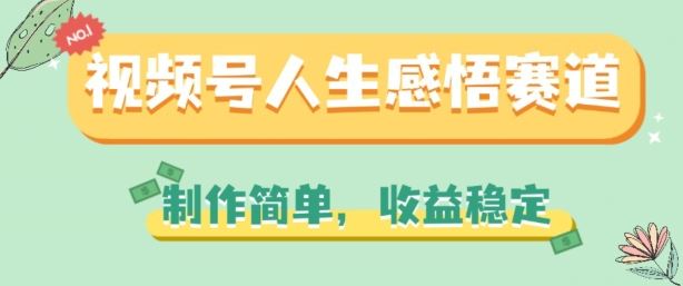 视频号人生感悟赛道，制作简单，收益稳定【项目拆解】