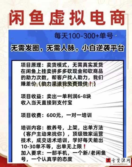 外边收费600多的闲鱼新玩法虚似电商之拼多多助力项目，单号100-300元