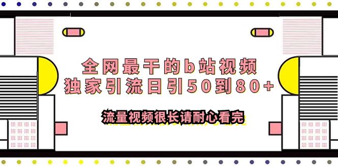 全网最干的b站视频独家引流日引50到80+