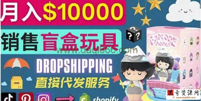 【玩具盲盒】Dropshipping+Shopify推广玩具盲盒赚钱：每单利润率30%,月赚1万美元以上