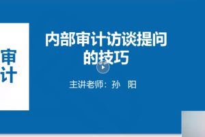 中华会计网校孙阳：2022年内审如何访谈提问（视频+讲义）