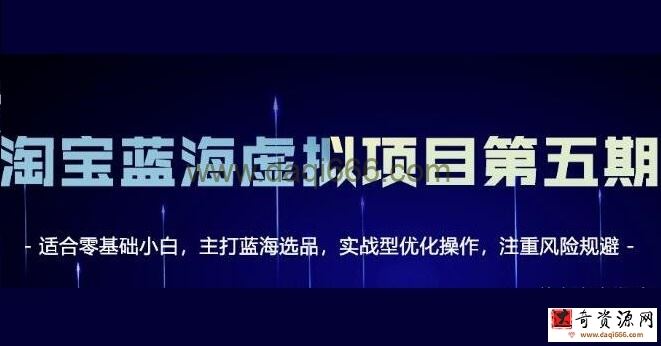 黄岛主《淘宝虚拟无货源项目》适合零基础小白，主打蓝海选品，实战型优化操作