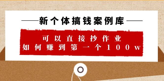 新个体搞钱案例库，可以直接抄作业如何赚到第一个100w（29节视频+文档）