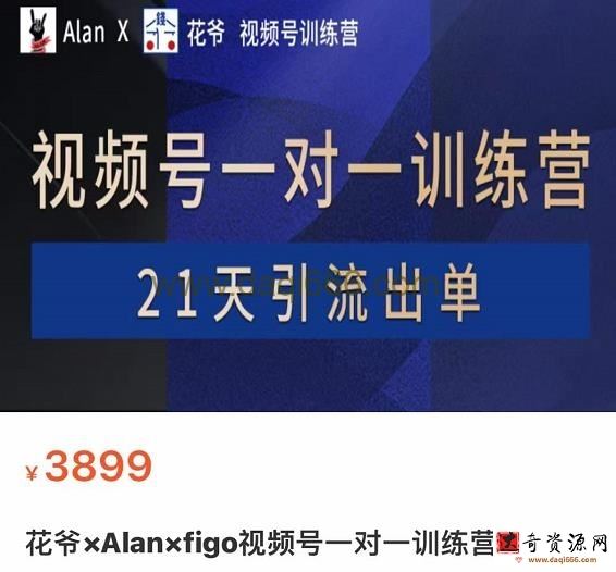 花爷×Alan×figo视频号一对一训练营,21天引流出单3899