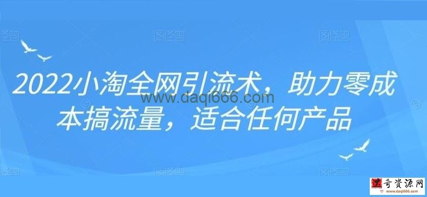 【全网引流】2022年小淘全网引流术，助力零成本搞流量，适合任何产品