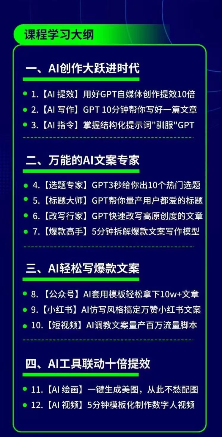 【人工智能AI类】台风AI自媒体+爆文变现营 14天用GPT创作提效10倍