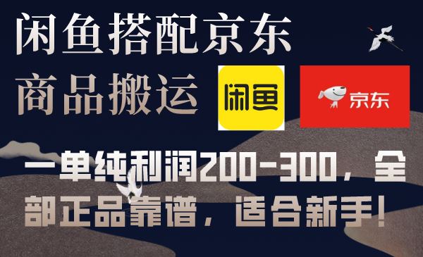 闲鱼搭配京东备份库搬运,一单纯利润200-300,全部正品靠谱,适合新手