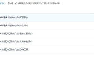 HCIA华为数通(RS)路由交换笔记+工具+官方课件+拓扑+技术文档