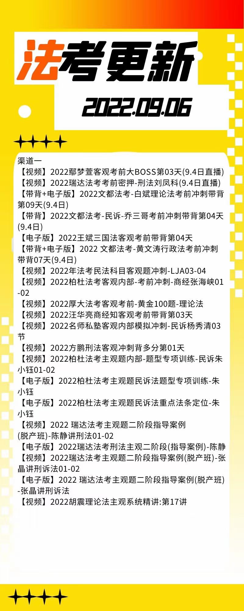 萌学院区09月06号更新 ????法考类