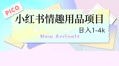 最新小红书情趣用品项目，日入1-4k