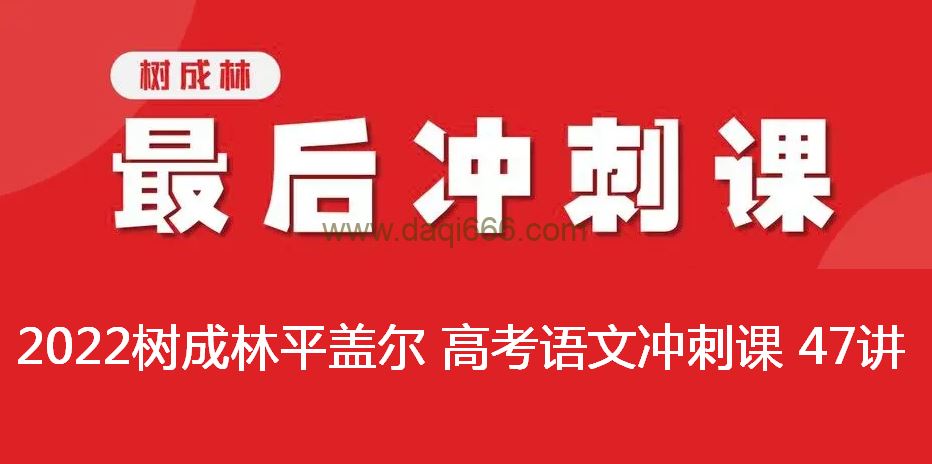 2022树成林平盖尔 高考语文冲刺课 47讲