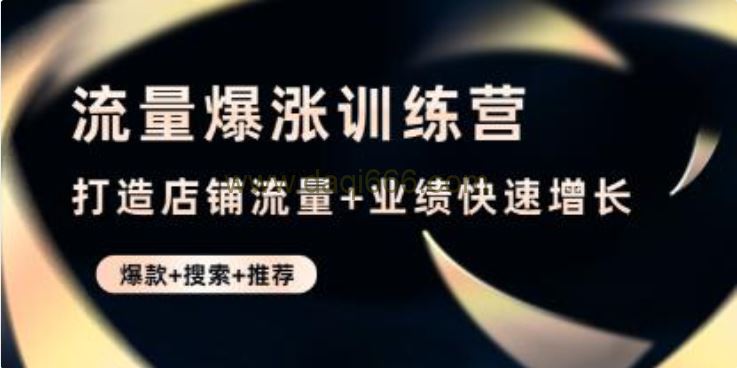 《流量爆涨训练营》打造店铺流量+业绩快速增长 (爆款+搜索+推荐)