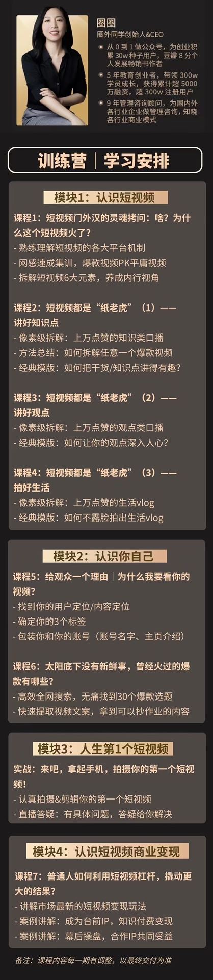 圈外同学·IP短视频操盘手陪跑计划 全平台独创抄作业学习法 限时39.9????会员免费