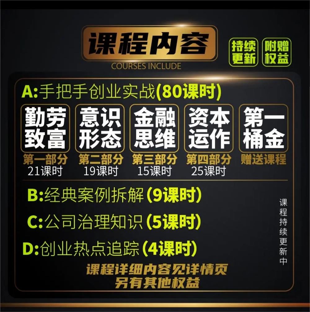 陈杰‮清·森‬源高级创业实战课，手把手教你创业实战＆案例拆解＆公司治理