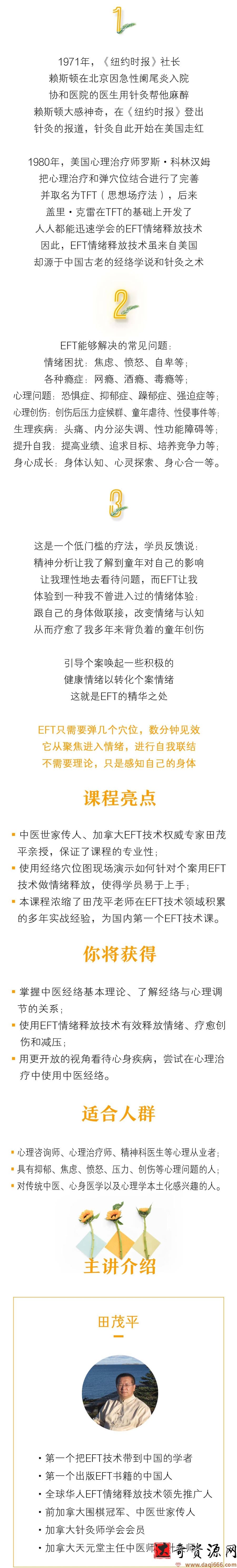 田茂平：中医经络理论和EFT情绪释放技术10讲