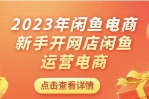 2023年闲鱼电商新手开网店闲鱼运营电商