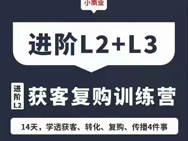 《小商业 进阶L2+ L3 获客复购训练营》