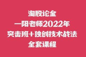 【淘股论金】一阳2022年突击班价值1.98W 一阳独创技术战法合集