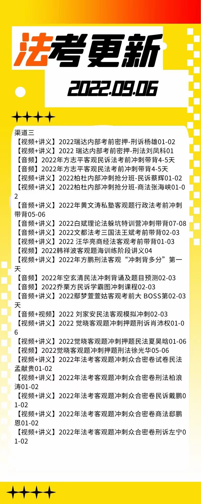 萌学院区09月06号更新 ????法考类