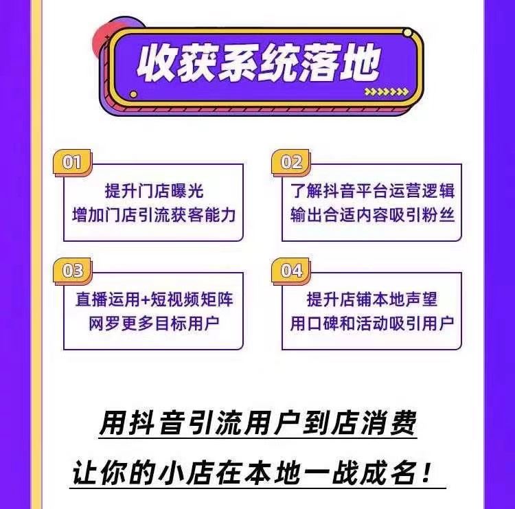 抖音本地生活玩法特训营 用抖音帮助实体店引流获客 限时29.9