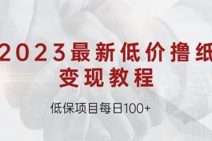 低保项目(每日100+)2023最新低价撸纸变现教程