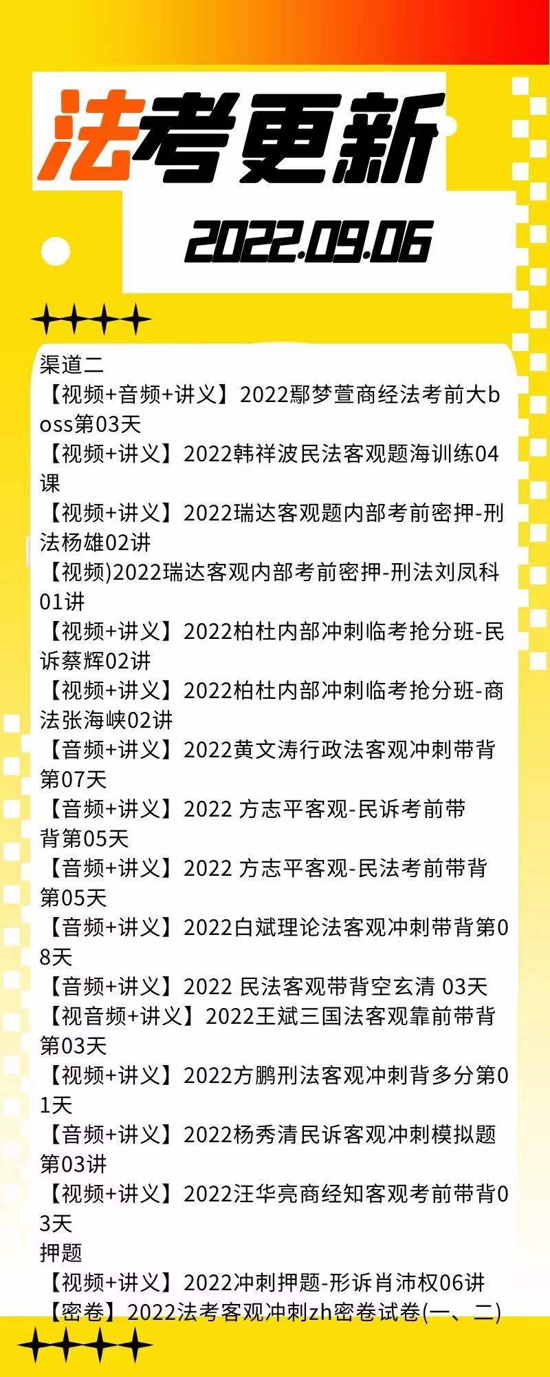 萌学院区09月06号更新 ????法考类