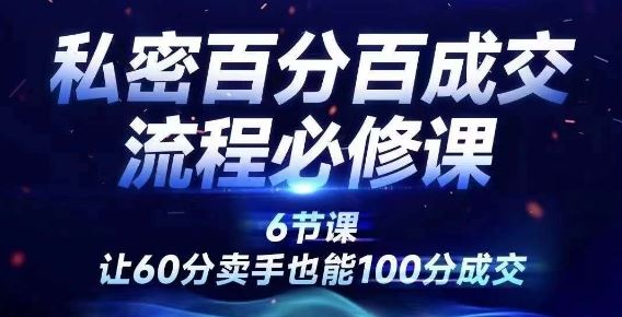 成交为王 私密百分百成交销售流程设计必修课，让60分卖手也能100分成交